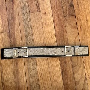 MICHAEL KORS snakeskin and black patent leather belt